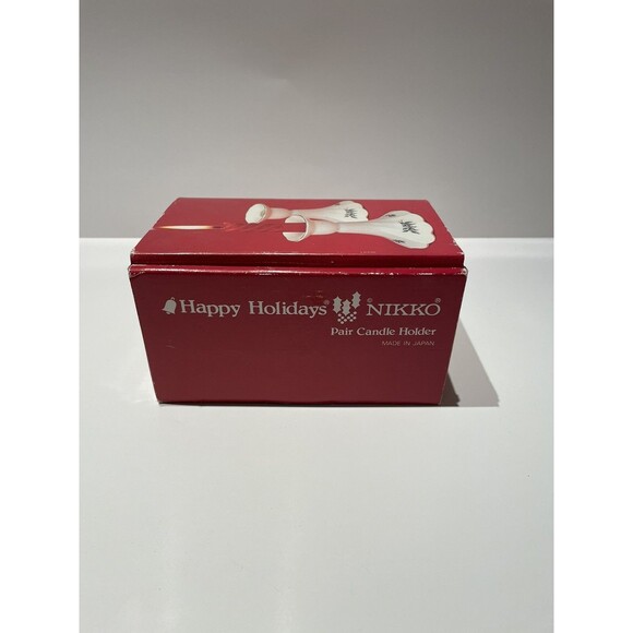 Nikko Other - Nikko Happy Holidays Candle Holders Pair in Original Tall Vintage